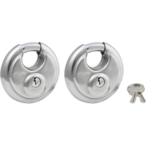 Cadenas &agrave; arceau prot&eacute;g&eacute;, Argent, Cl&eacute;s identiques, Acier inoxydable, Largeur de 2-3/4" WestPier