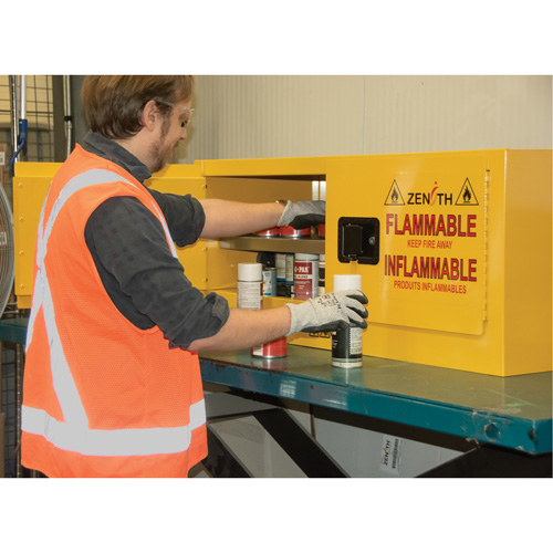 Armoire pour produits inflammables, 12 gal., 2 Porte(s), 43" La x 18" h x 18" p WestPier