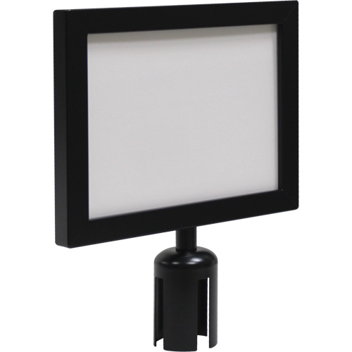 Cadre d'enseigne pour poteau de barri&egrave;re pour le contr&ocirc;le des foules, Noir WestPier