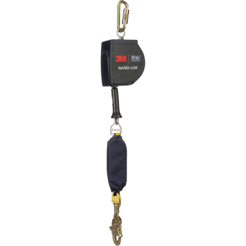 Nano-Lok Extended Length Self Retracting Lifeline, 15', Galvanized Steel, Swivel WestPier