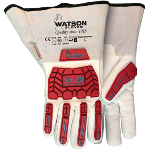 9549TPR Van Goat Gloves, Medium, Goatskin Palm, Gauntlet Cuff WestPier