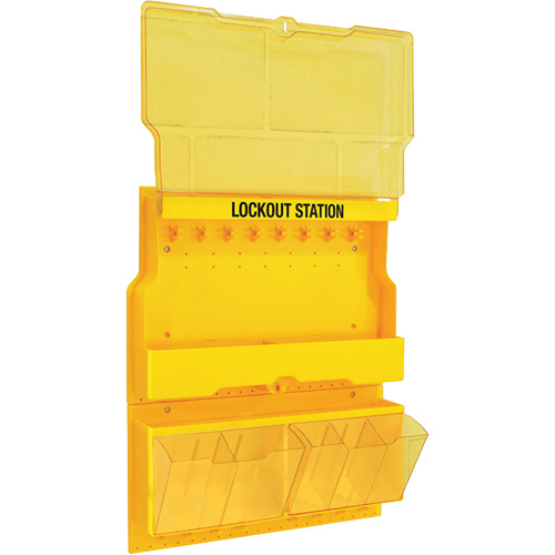 Deluxe Lockout Station with Cover and Trilingual Labels, None Padlocks, 32 Padlock Capacity, Padlocks Not Included WestPier