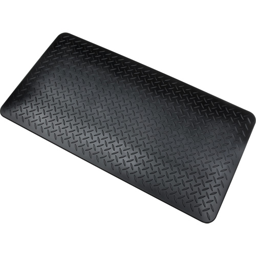 Tapis antifatigue, Losange, 1-2/3' x 3-1/4' x 3/4", Noir, Polyur&eacute;thane WestPier