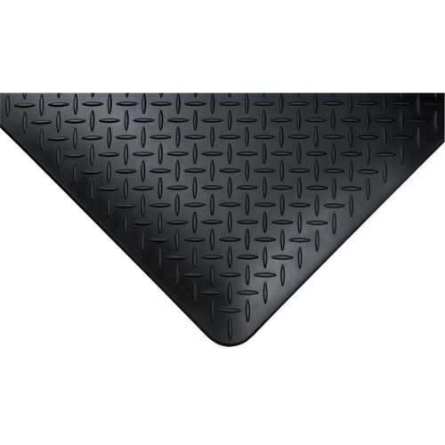 Tapis antifatigue, Losange, 1-2/3' x 3-1/4' x 3/4", Noir, Polyur&eacute;thane WestPier