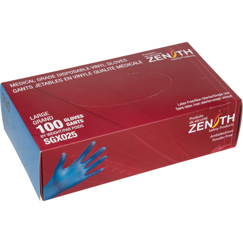 Medical-Grade Disposable Gloves, Small, Vinyl, 4.5-mil, Powder-Free, Blue, Class 2 WestPier