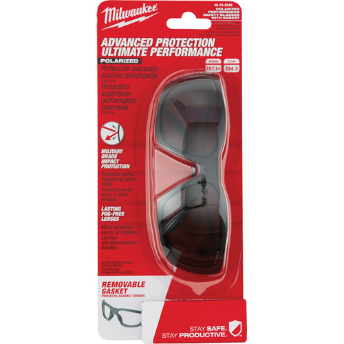 Lunettes de s&eacute;curit&eacute; performantes avec joint, Lentille Noir, Polaris&eacute;, R&eacute;pond ou surpasse la norme CSA Z94.3 WestPier