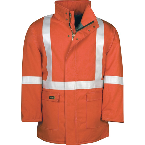 Parka dhiver &agrave; doublure matelass&eacute;e AllOut Westex UltraSoft avec bandes r&eacute;fl&eacute;chissantes, Moyen (grande taille), Orange haute visibilit&eacute;, 46 cal/cm² WestPier