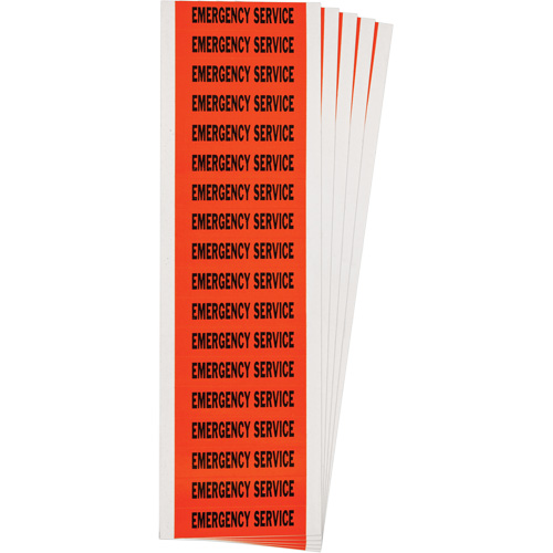 "Emergency Service" Conduit & Voltage Labels, 1/2" x 2-1/4", Cloth/Vinyl, English WestPier