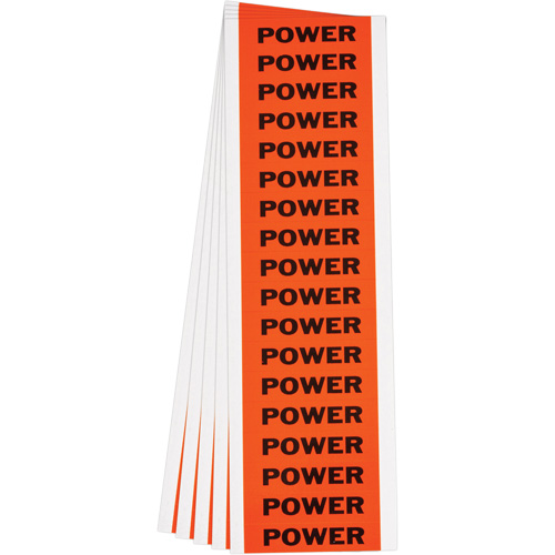 "Power" Conduit & Voltage Labels, 1/2" x 2-1/4", Cloth/Vinyl, English WestPier