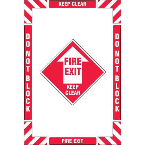 Trousse de marquage du sol ?Fire Exit? (sortie de secours), Adh&eacute;sif, Anglais avec pictogramme WestPier