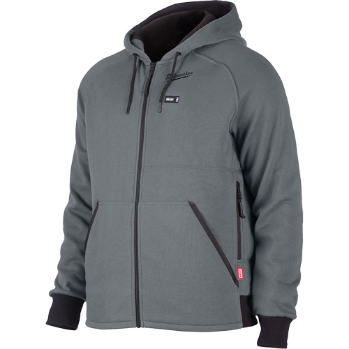 Chandail &agrave; capuchon chauffant M12 complet, Hommes, 2T-Grand, Gris, Polyester WestPier