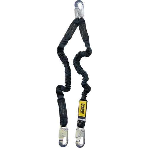 Arc Flash Lanyard, 4', Locking Snap Hook Center, Locking Snap Hook Leg Ends, Nylon WestPier
