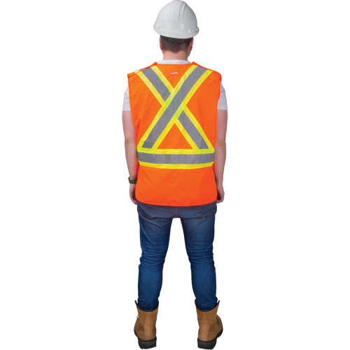 CSA-Compliant High-Visibility Surveyor Vest, High Visibility Orange, Medium, Polyester WestPier