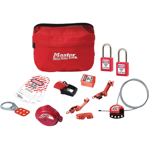Trousse de cadenassage standard avec cadenas en thermoplastique Zenex, Ensemble &eacute;lectrique/Vanne, 14 composants compris WestPier