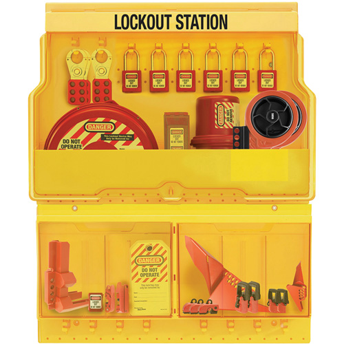 Premier Valve & Electrical Deluxe Lockout Station, Thermoplastic Padlocks, 32 Padlock Capacity, Padlocks Included WestPier