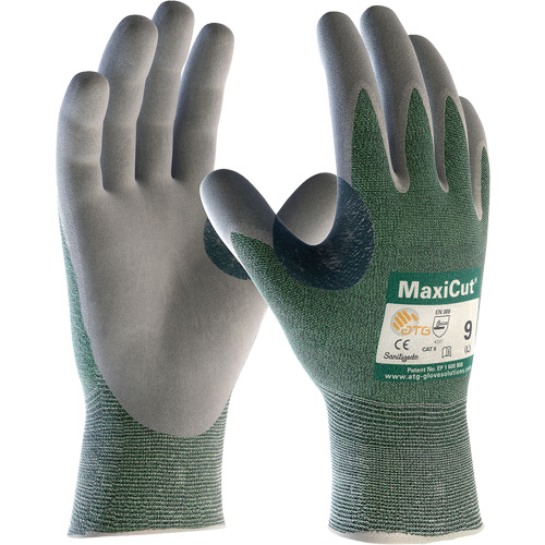 ATG MaxiCut&reg; Engineered Yarn Cut Resistant Gloves, Size Large, 15 Gauge, Nitrile Coated, Engineered Yarn Shell, ASTM ANSI Level A2/EN 388 Level 3/EN 388 Level B WestPier