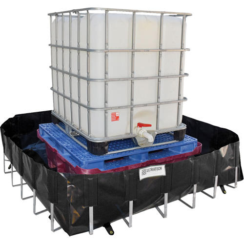 Ultra-IBC Berm&reg; Spill Berm, 400 US gal. Capacity, 6' W x 6' L x 18" H, L-Bracket WestPier