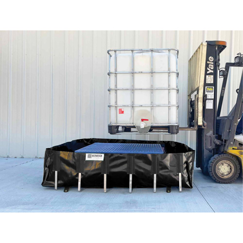 Ultra-IBC Berm&reg; Spill Berm, 400 US gal. Capacity, 6' W x 6' L x 18" H, L-Bracket WestPier