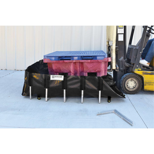 Ultra-IBC Berm&reg; Spill Berm, 400 US gal. Capacity, 6' W x 6' L x 18" H, L-Bracket WestPier