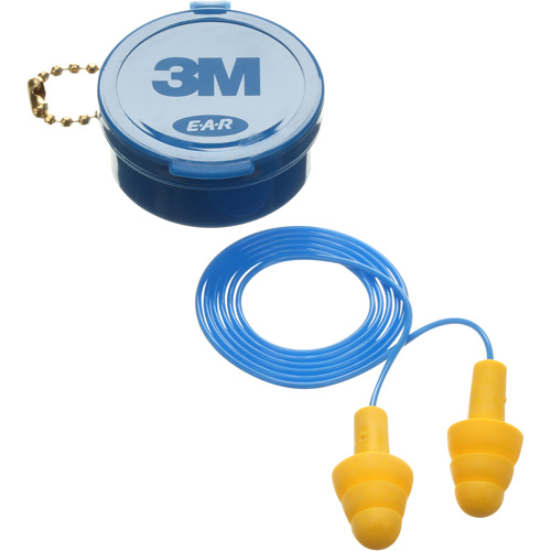 Bouchons d'oreilles pr&eacute;moul&eacute;s E-A-R Ultrafit, Avec cordon, Paire - Boîtier en plastique, 25 dB NRR, Taille unique WestPier
