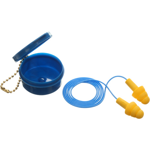 Bouchons d'oreilles pr&eacute;moul&eacute;s E-A-R Ultrafit, Avec cordon, Paire - Boîtier en plastique, 25 dB NRR, Taille unique WestPier