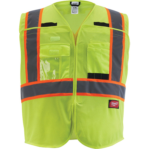 Veste de s&eacute;curit&eacute; pour signaleur, Jaune lime haute visibilit&eacute;, Moyen/Petit WestPier