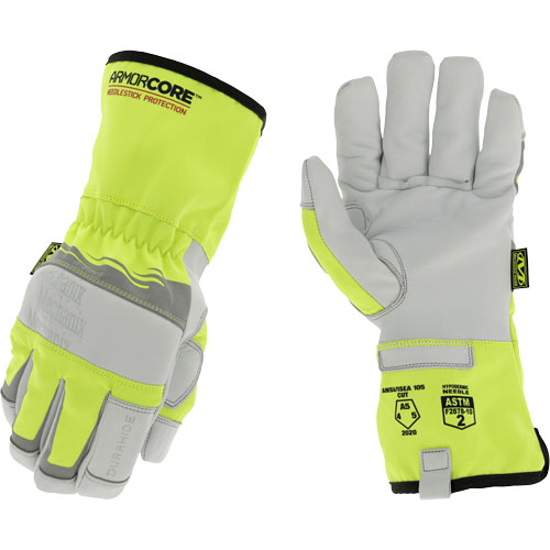 Gants de protection haute visibilit&eacute; contre les &eacute;pingles, Taille Petit, Rev&ecirc;tement Polyur&eacute;thane, Enveloppe en DuraHide, ASTM ANSI niveau A5 WestPier