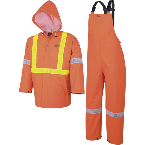 R85 Ensemble imperm&eacute;able de s&eacute;curit&eacute; 3 pi&egrave;ces ignifuge Element FR, Petit, Orange haute visibilit&eacute; WestPier