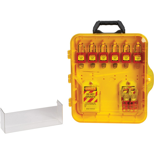Station de cadenassage avec cadenas de s&eacute;curit&eacute; en nylon utilisant des cl&eacute;s identiques, Cadenas Plastique, Capacit&eacute; de 6, Cadenas Compris WestPier