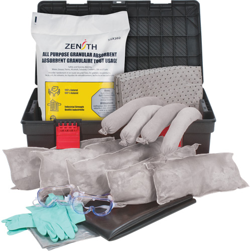 Trousses contre les d&eacute;versements dans une boîte &agrave; outils, Universel, Bac, Absorbance de 31 gal. US WestPier