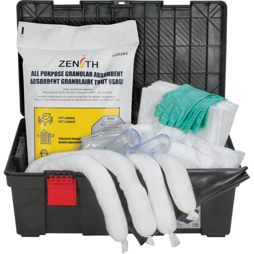 Trousses contre les d&eacute;versements dans une boîte &agrave; outils, Huile seulement, Bac, Absorbance de 31 gal. US WestPier