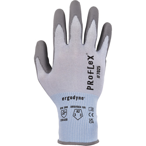 ProFlex 7025 Cut-Resistant Gloves, Size Small, 18 Gauge, Polyurethane Coated, Nylon/HPPE/Spandex Shell, ASTM ANSI Level A2/EN 388 Level B WestPier