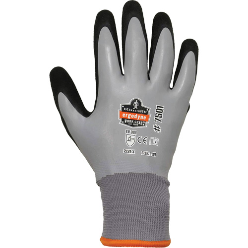 Gants de travail Hydrofuges et enduits pour l'hiver ProFlex 7501, Petit, R&ecirc;vetement Nitrile/Latex, Calibre 10/15, Enveloppe en Polyester WestPier