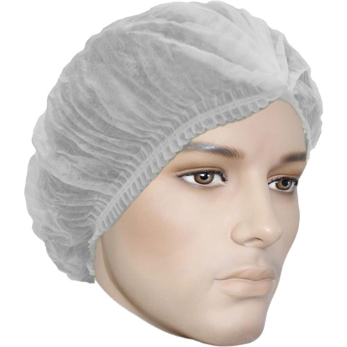 Cova-Cap Pleated Bouffant Cap, Polypropylene, 21", White WestPier