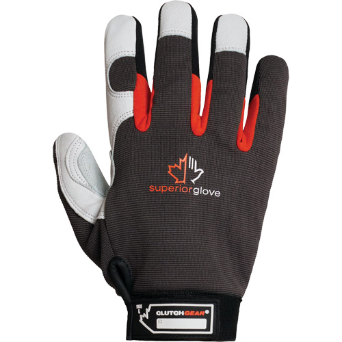 Clutch Gear&reg; Thinsulate Mechanic's Gloves, Grain Goatskin/Split Leather Palm, Size Small/7 WestPier