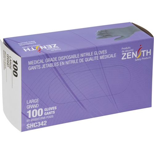 Medical Grade Disposable Gloves, Large, Nitrile, 6-mil, Powder-Free, Black, Class 2 WestPier