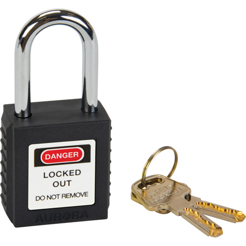 Safety Lock, Black, Keyed Different, Thermoplastic, 1-1/2" Width WestPier