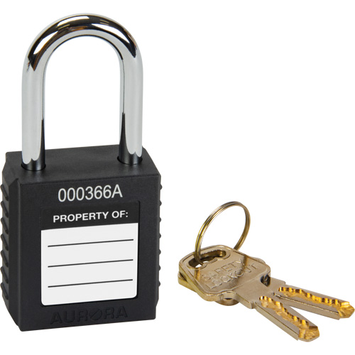 Safety Lock, Black, Keyed Different, Thermoplastic, 1-1/2" Width WestPier