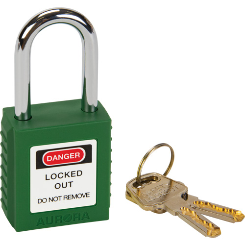 Safety Lock, Green, Keyed Different, Thermoplastic, 1-1/2" Width WestPier