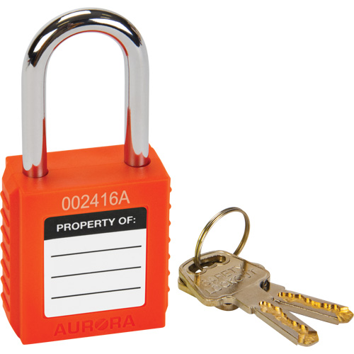 Safety Lock, Orange, Keyed Different, Thermoplastic, 1-1/2" Width WestPier