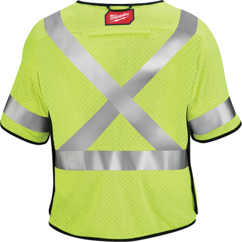 Breakaway Mesh Safety Vest, Black/High Visibility Lime-Yellow, Medium/Small WestPier