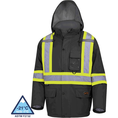 5031BK Waterproof Quilted Safety Parka, Black, Small WestPier