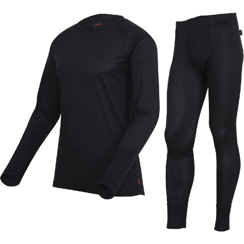 D2200A Ensemble de sous-v&ecirc;tements &agrave; s&eacute;chage rapide et &eacute;vacuation de l'humidit&eacute; de premi&egrave;re qualit&eacute;, Hommes, T-petit, Noir WestPier