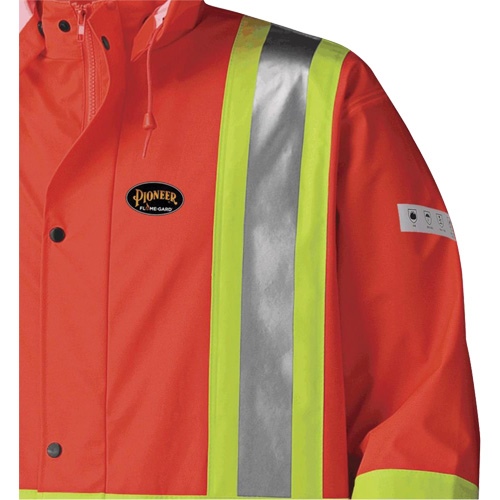 5896 Flame Resistant Waterproof Long Coat, Small, High Visibility Orange WestPier