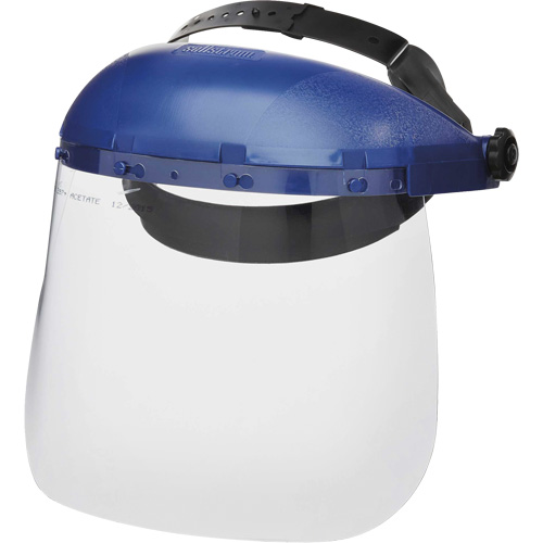 390 Premium Series Single Crown Uncoated Faceshield, Acetate, Ratchet Suspension WestPier