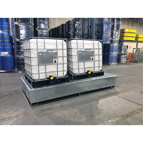 Steel Ultra-Twin IBC Spill Pallet&reg;, 370 US gal. Spill Capacity, 103.8" x 26.8" x 51.1" WestPier