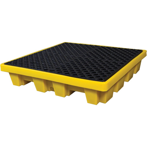 4-Drum Nestable Ultra-Spill Pallet&reg;, 66 US gal. Spill Capacity, 51" x 51" x 10" WestPier