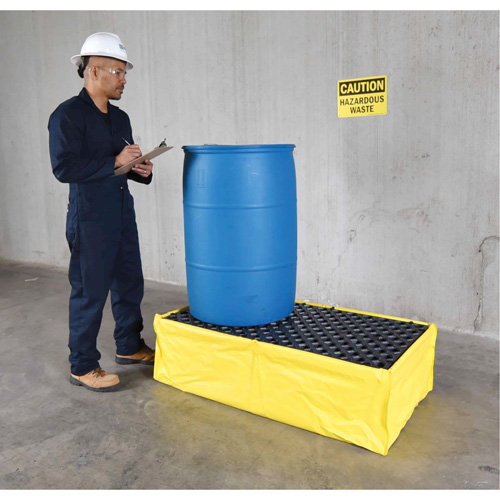 2-Drum Flexible Ultra-Spill Pallet&reg;, 66 US gal. Spill Capacity, 48" x 24" x 14" WestPier