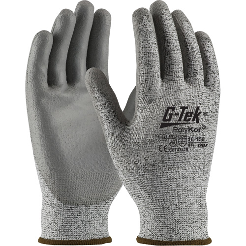 G-Tek&reg; Seamless Knit Cut-Resistant Gloves, Size X-Small, 13 Gauge, Polyurethane Coated, PolyKor&reg; Shell, ASTM ANSI Level A2/EN 388 Level B WestPier