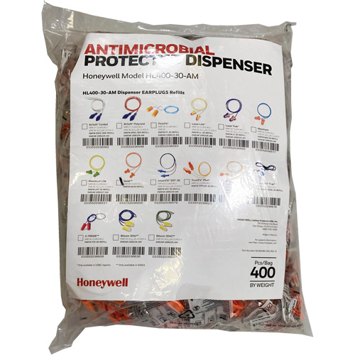 Recharge de bouchons doreille QD30 pour le distributeur HL400, Vrac - Sac en poly, Avec cordon WestPier